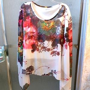 Batwing Chiffon long top